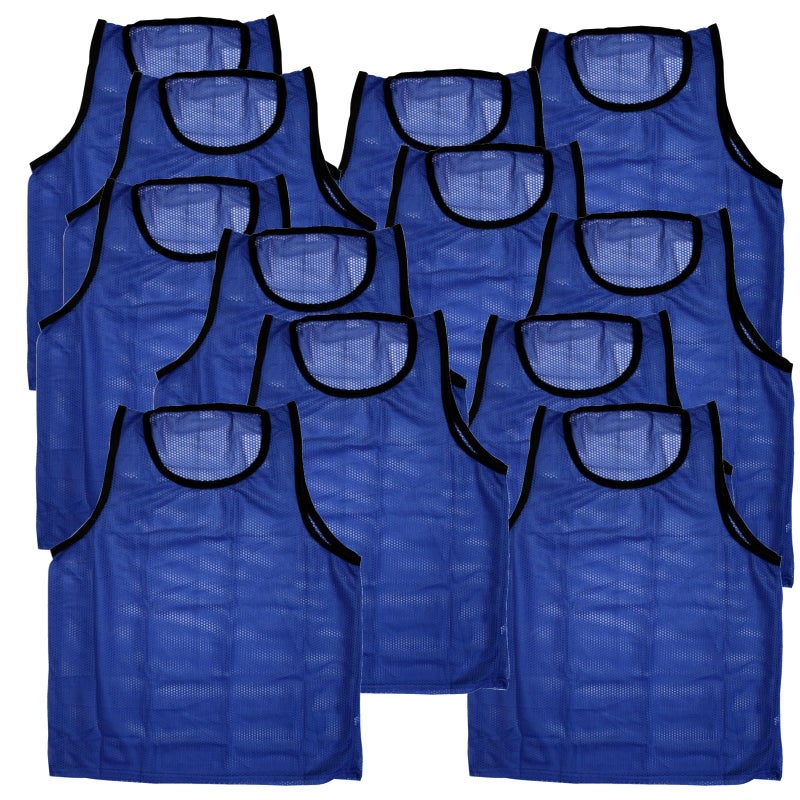 BlueDot Trading Youth 12 Blue Sports Nylon Mesh Pinnies- 12 Scrimmage Training Vests for Team Practice Jerseys for All Kinds of Sports Soccer, Football, Basketball, Lacrosse - Image 3